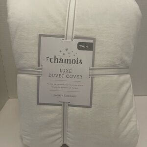 Pottery Barn Kids Chamois Luxe Duvet Cover Twin size in Ivory NWT